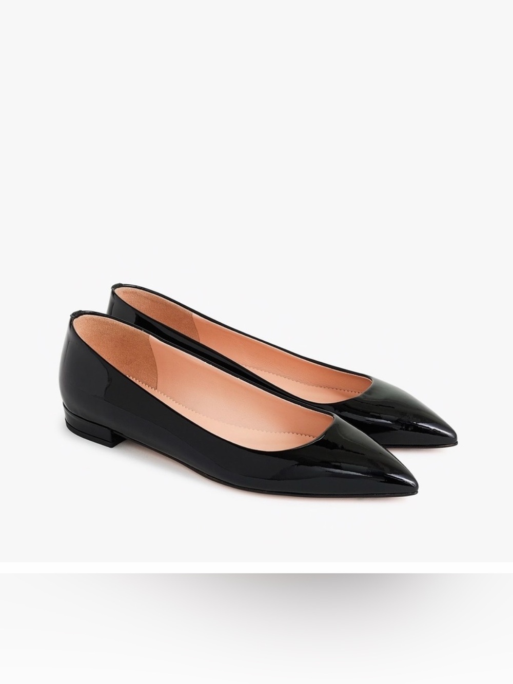 NEW J. Crew Black Pointy Toe Patent Leather Flat K3085 size 8.5